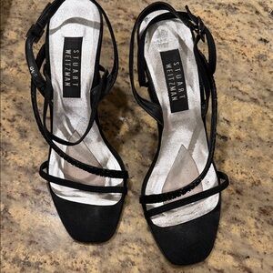 Stuart Weitzman Black Strappy Heels